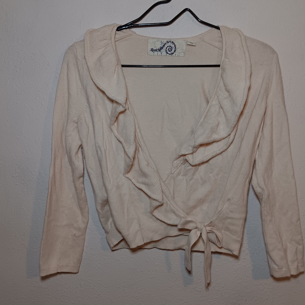 Cream Ruffled Wrap Ballet Top